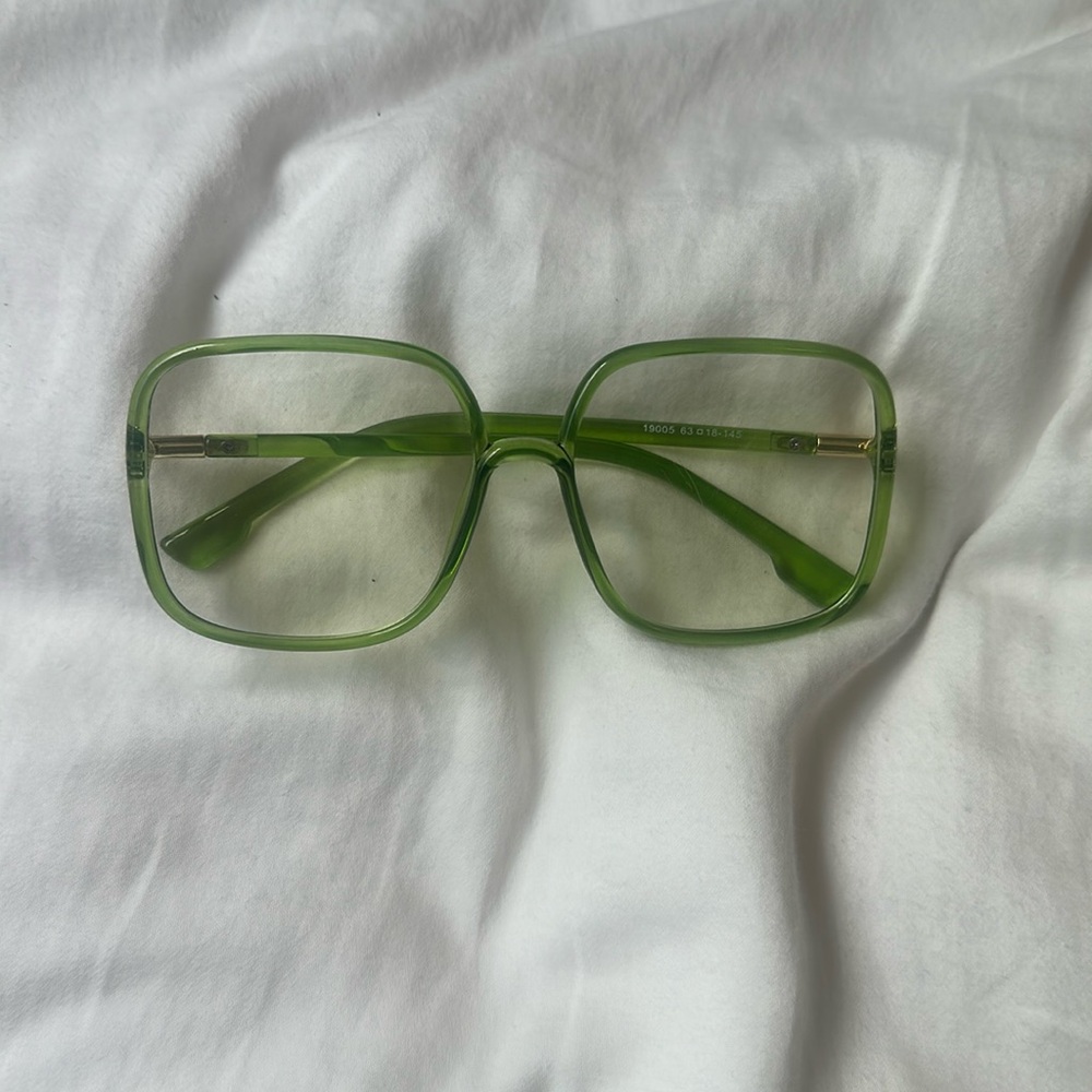 Funky green blue light glasses